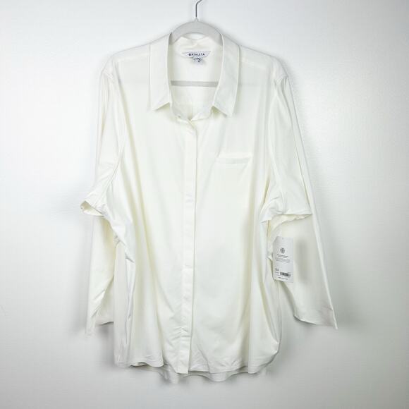 NEW Athleta Urbanite Top Blouse Ivory White Women’s Plus Size 3X Career - Picture 1 of 11